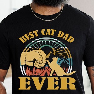 Retro Best Cat Dad Ever Svg, Cat Dad Svg, Cat Daddy Svg, Father&#39;s Day Svg,Dad Sublimation Design, Father&#39;s Day Gift, Happy Father&#39;s Day