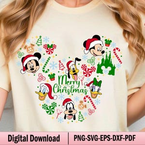 Christmas Mouse Head Svg, Christmas Doodle Svg, Mouse and Friends, Magical Kingdom Svg, Christmas Shirt, Santa Claus Svg, Family Christmas