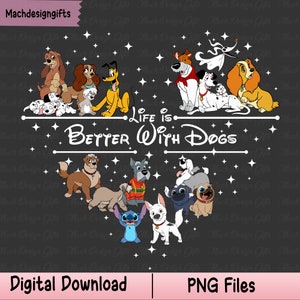Life Is Better With Dogs Png, Dog Lover Heart Png, Cartoon Characters, Family Vacation Png, Family Trip Png, Making Memories Together Png