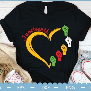 Juneteenth Heart svg, juneteenth svg, independence day svg, black history svg cricut, strong hand svg, juneteenth tshirt svg,
