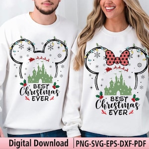 Best Christmas Ever Svg, Christmas Svg, Mouse and Friends, Magical Kingdom Svg, Merry Christmas Svg, Xmas Holiday, Christmas Matching Shirt
