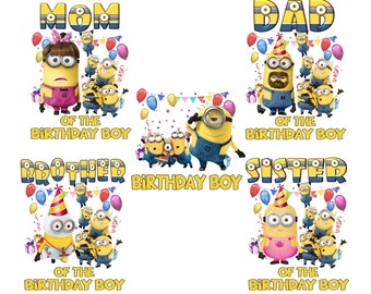 Personalized Mini Birthday Png, Family Matching Birthday, Family Birthday Png, Birthday Boy Png, Cartoon Png, Mothers Day Fathers Day Gift