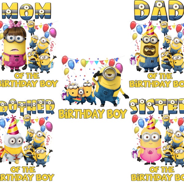 Personalized Mini Birthday Png, Family Matching Birthday, Family Birthday Png, Birthday Boy Png, Cartoon Png, Mothers Day Fathers Day Gift