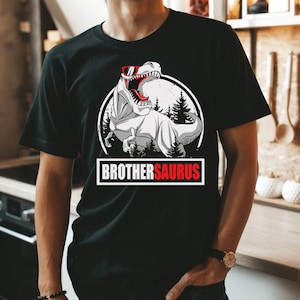 Brother Saurus Svg, Dinosaur Svg, Birthday Svg, Dino Boy Svg, T Rex Shirt Svg, Big Bro Svg, Cut File For Cricut and Silhouette