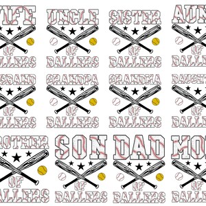 Family of Ballers Png Bundle, Baseball Png, Softball Png, Sports Svg, Baseball for Players, Dad Mom Son of Ballers Png, Matching Family