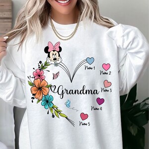 Personalized Grandma Png, Mothers Day Png, Happy Mother Day, Mouse and Friends, Mama Mouse Png, Floral Mama Png, Custom Kids Name Png, Mom