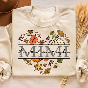 Autumn Mimi Pumpkins Png Bundle, Fall Mimi with Kidnames, Mimi Pumpkin Png, Hello Autumn Png, Thanksgiving Mimi Png, Gift for Mimi