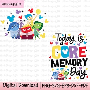Today is a Core Memory Day Svg, Today I Feel Svg, Cartoon Characters, Mental Health Svg, Family Vacation Svg, Family Trip Svg,Vacay Mode Svg
