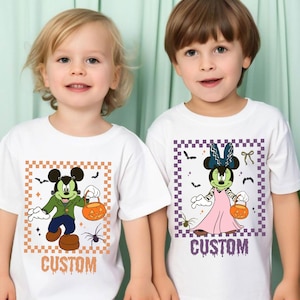 Personalized Spooky Couple Costume Svg, Cute Halloween Cartoon Mouse Svg, Matching Boy Girl Trick Or Treat Shirt Svg, Fall Halloween Design