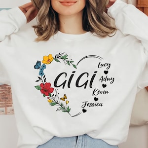 Personalized Mother&#39;s Day Svg, Gigi  Svg, Heart GrandKid Name Mother Shirt Svg, Mother&#39;s Day Svg,  Gigi shirt svg, Gift For Mom