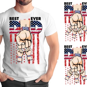 Personalized Best Dad Ever Png, 4th of July Png, Father&#39;s Day Png, Fist Bump Set Png, Dad Hand Fist Bump Png, America Flag Png, Dad Gift