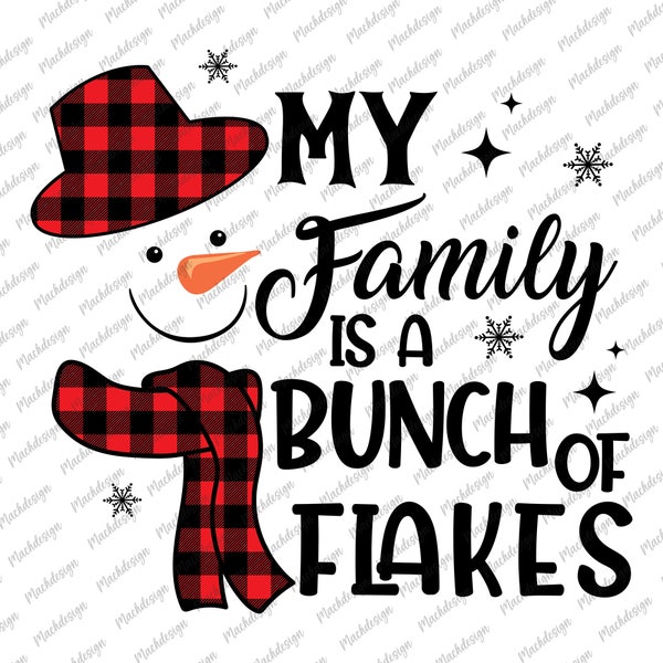 My Family is a Bunch of Flakes PNG, Winter PNG, Winter Quotes PNG, Winter cut files, Winter PNg for Shirts, Winter Cricut, Silhouette, Png