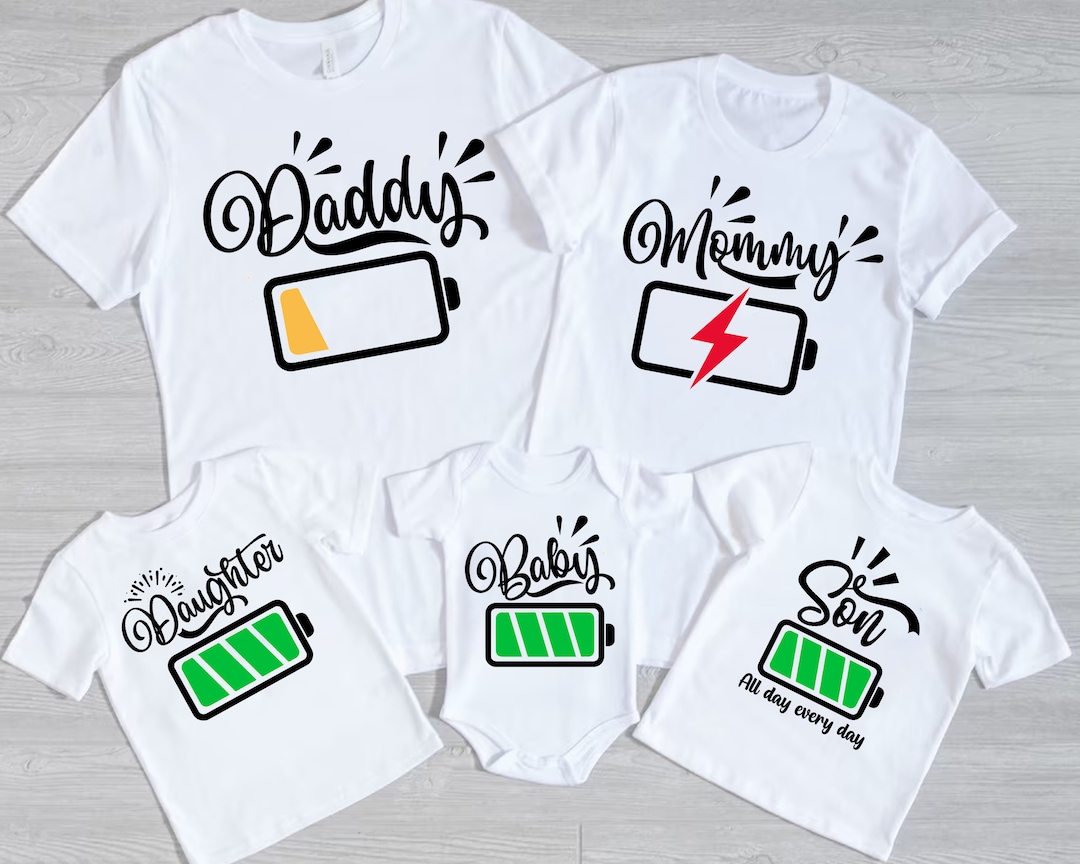 Family Matching Svg Bundle, Mommy and Daddy Battery Low Svg, Mother ...