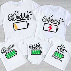 Family Matching Svg Bundle, Mommy and Daddy Battery Low Svg, Mother Father Son Matching Shirts Svg, Baby Svg, Son Svg, Daughter svg