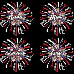 Bundle Personalized Mom With Kids Names Png, 4th Of JulyPng,  Sunflower Mama Png, Mother&#39;s Day Png, 4th of July Grandma, Independence Day