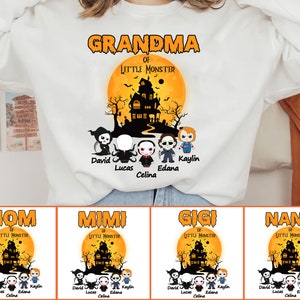 Custom Grandma's Little Monster Halloween Png, Spooky Grandma Shirt Design, Nana Mimi Png, Halloween Png, Little Monster Kids Bundle