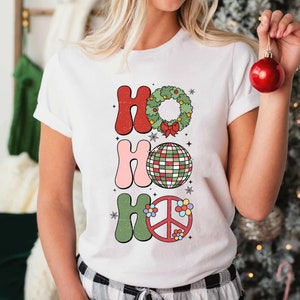 Ho Ho Ho PNG, Retro Christmas PNG, Merry Christmas Png, Groovy Christmas PNG, Retro Christmas Shirt Design, Cute Xmas Png, Sublimation Png