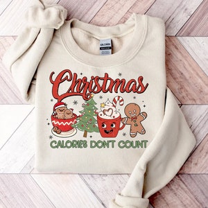 Kerstcalorieën tellen niet png, retro kerstpng, grappig kerstshirtontwerp, kerstcalorieën png, kerstvoedsel png