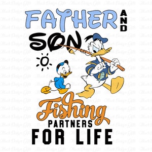Father and Son Fishing Partners For Life Svg, Fathers Day Svg, Cartoon Characters, Dad and Son Fishing, Dad and Son Svg, Fishing Dad Svg