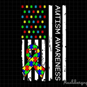 Autism America Flag Svg, Autism Awareness, Autism Svg, Awareness Ribbon Svg, Autism Flag Svg, Autism Acceptance, Awareness Svg, Puzzle Svg