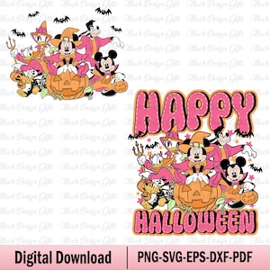 Happy Halloween Svg, Mouse Witch Svg, Mouse and Friends, Halloween Witch Svg, Halloween Pumpkin Svg, Spooky Vibes Svg, Trick Or Treat Svg