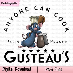 Anyone Can Cook Png, Mouse Chef Png, Gusteaus Png, Cartoon Characters, Funny Family Vacation Png, Family trip Png, Best Day Ever Png