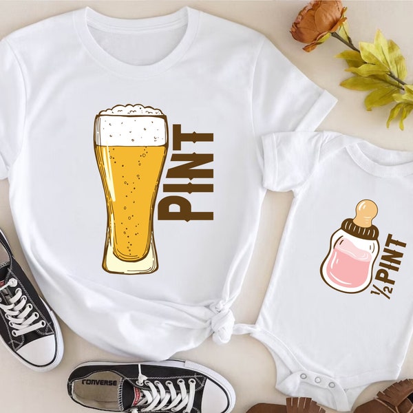 Pint Half Pint Svg, Father's Day Svg, Dad Svg, Matching Dad baby First Father's Day Shirt Svg, Dad Baby Matching Shirt Svg, New Dad Gift