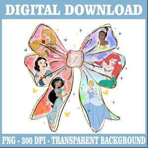 Magical Bow Girl Png, Pastel Princess Aesthetic Clipart, Cute Glitter Bow File For T Shirt, Fantasy Rainbow Png Digital Download