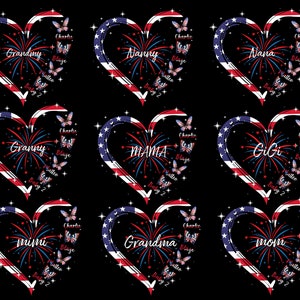 Bundle Personalized Grandma With Kids Names Png, 4th Of July Heart Png, Mama Png, Mimi Png, Buterfly 4th of July, Independence Day