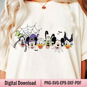 Halloween Friends Svg, Halloween Svg, Mouse and Friends, Spooky Season Svg, Halloween Shirt, Trick Or Treat Svg, Bats and Webs, Svg Files