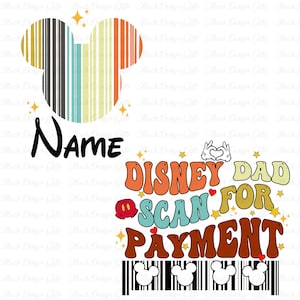 Gepersonaliseerde papa scan voor betaling SVG, aangepaste naam vaders dag SVG, muis papa shirt SVG, magisch koninkrijk SVG, vaderdagcadeaus, SVG-bestanden