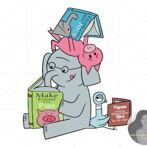 Elephant And Piggie Svg, Elephant Svg, Piggie Svg, Elephant Piggie, Friends Elephant Piggie Pigeon Svg, Svg Files For Cricut