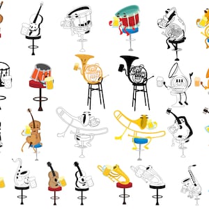 Beer Musical Instruments Svg Bundle, Funny Guitar Svg, Drinking Beer Svg, Beer Cartoon Svg, Funny Beer Svg, Drinking Svg, Beer Love Gift