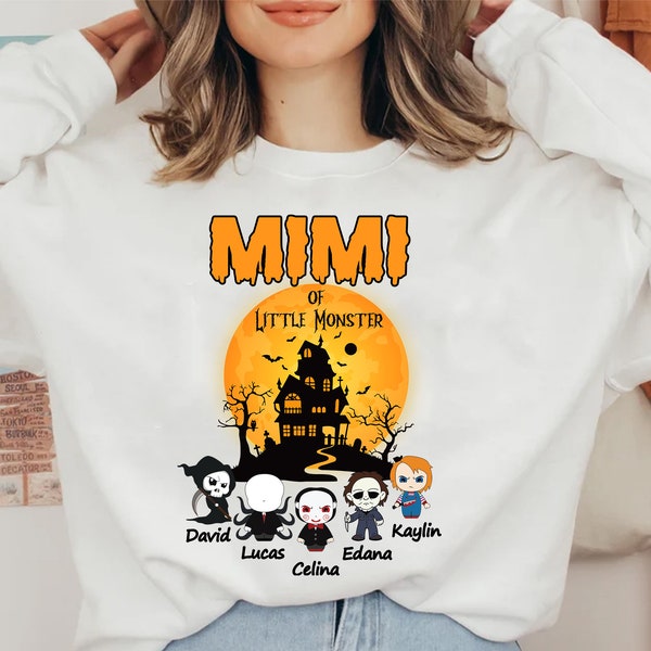 Custom Mimi Of Little Monster Halloween Png, Spooky Mimi Shirt Design, Mimi Png, Halloween Png For Sublimation, Little Monster Kids