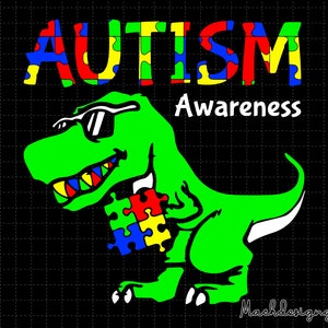 Autismus-Bewusstsein-Dinosaurier-Svg, Autismus-Bewusstseins-Svg, Dino-Autismus-Svg, Autismus-Puzzle-Stücke, Puzzle-Stücke-Svg, Autismus-Unterstützung