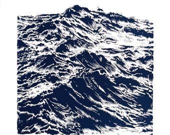 Vague 01 Blue edition - Sérigraphie grand format (50X70) numérotée signée