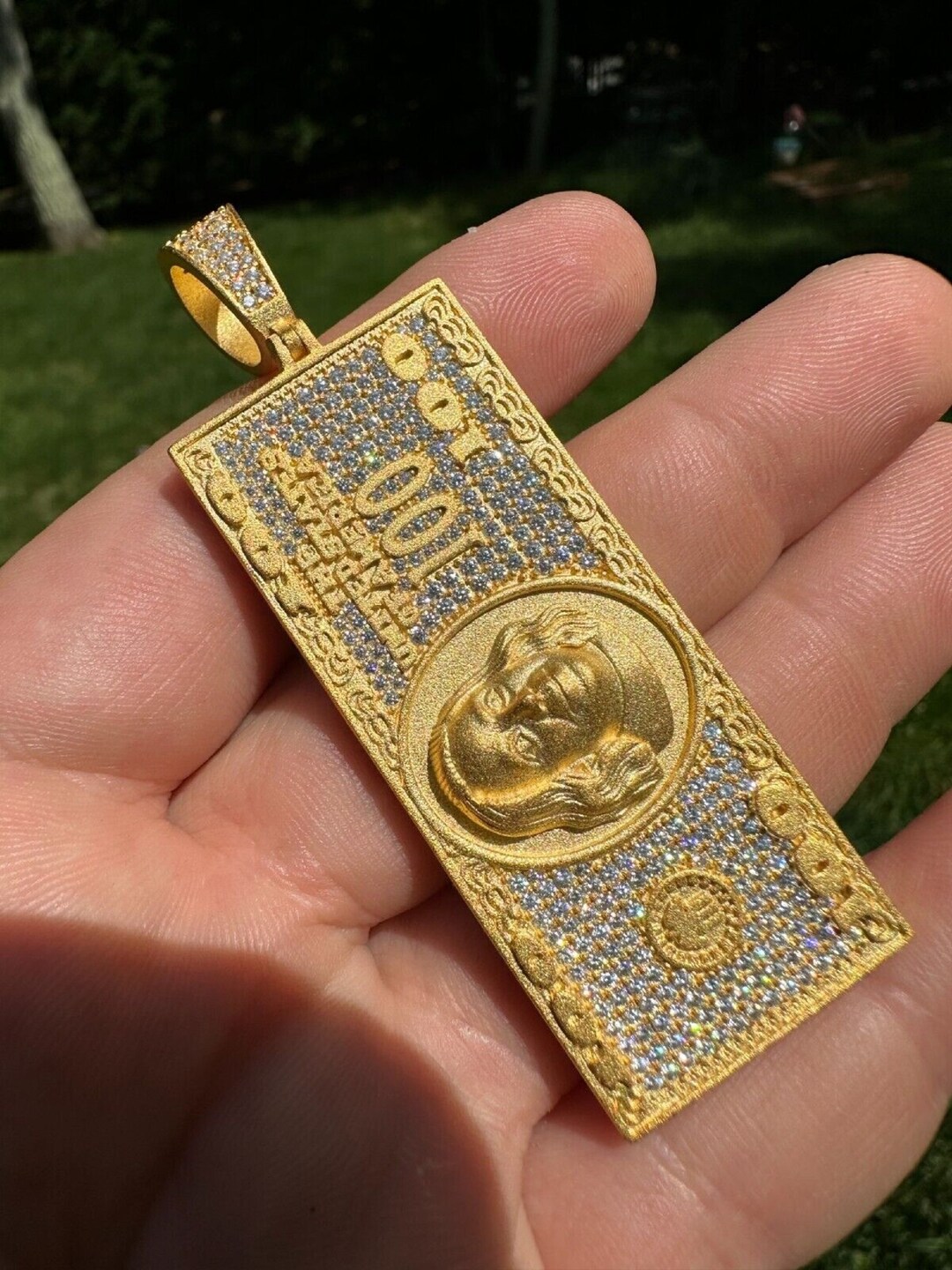 Hundred Dollar Bill Benjamins Money Pendant Men's Real Etsy