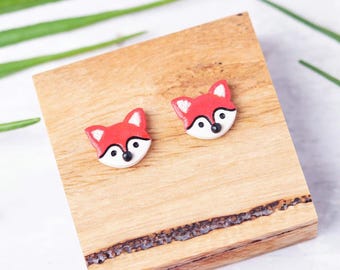 Handmade Fox Stud Earrings