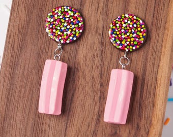 Chocolate Freckle & Musk Stick Earrings – Handmade Polymer Clay Jewellery