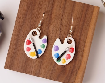 Paint Palette Clay Earrings
