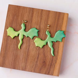Handmade Dragon Earrings – Polymer Clay Fantasy Dangles – Lightweight & Hypoallergenic