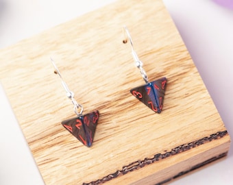 Mini D4 Dice Dangle Earrings – Acrylic Gaming Earrings in Various Colours