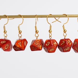 Red dice earrings / mini acrylic dice dangles