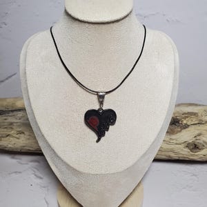 Ceramic LOVE Heart Pendant, Romantic Heart Pendant, Heart Necklace with LOVE Motif, Ceramic Heart Jewelry, Romantic Heart Necklace