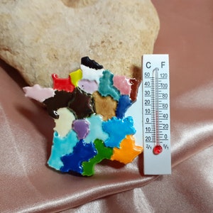 フランス地図マグネット、装飾用セラミックマグネット、フランス地理ギフト、キッチン装飾マグネット、手作りフランスマグネット