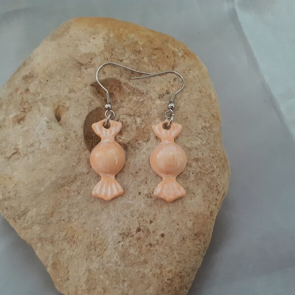 Boucles d'oreilles bonbon, cadeau femme original, bijoux fantaisie, bijou gourmand, nourriture miniature