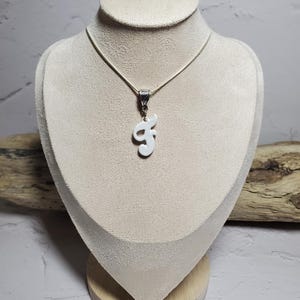 Colgante con la inicial F, joyería de cerámica personalizada, collar con la letra del alfabeto, regalo con la inicial personalizada, joyería elegante con la inicial