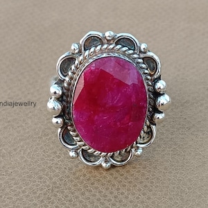 Ruby Gemstone Women Ring, 925 Sterling Silver Ring, Handmade Ring, Valentine Day Gift Ring, Engagement Ring, Wedding Ring, Anniversary Ring