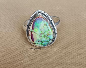Monarch Opal Gemstone Ring, 925 Sterling Silver, Handmade Ring, Woman Jewellery, Popular Ring, Pear Shape, Lovely Ring, Fashionable Ring,