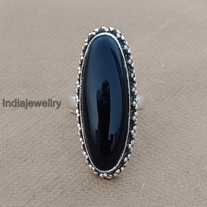 Black Onyx Ring, 925 Sterling Silver Ring, Statement Ring, Handmade Ring, Women Ring, Beautiful Ring, Designer Ring, Anniversary Gift Ring